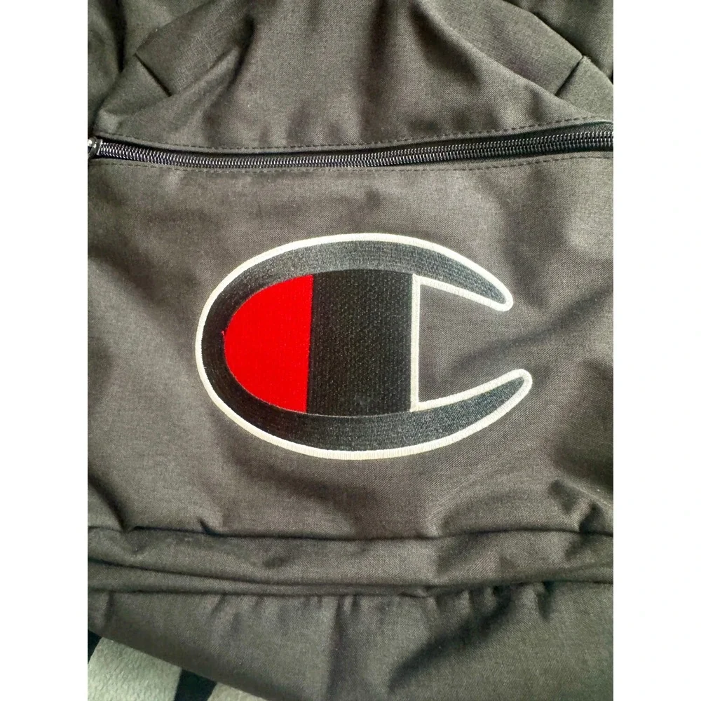 Champion Supercize Backpack Black Big C Logo‎ Canvas School Bookbag Mens Womens